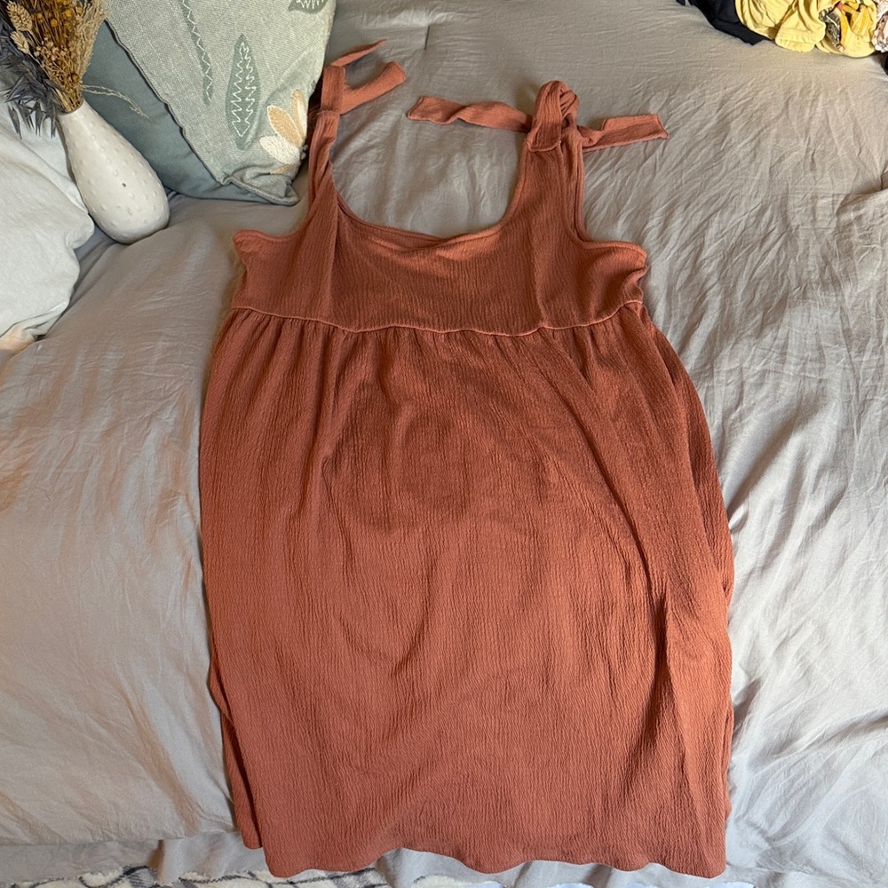 Rust Tie-Strap Summer Dress
